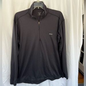 Patagonia Capilene Black Quarterzip Baselayer, Men’s Large.